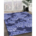 Patterned Sky Blue Rug in Family Room, pat3009blu