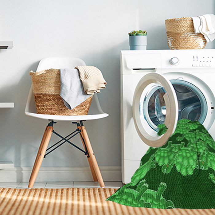 Machine Washable Transitional Green Rug in a Washing Machine, wshpat3009grn