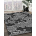 Machine Washable Transitional Dark Gray Black Rug in a Family Room, wshpat3009gry