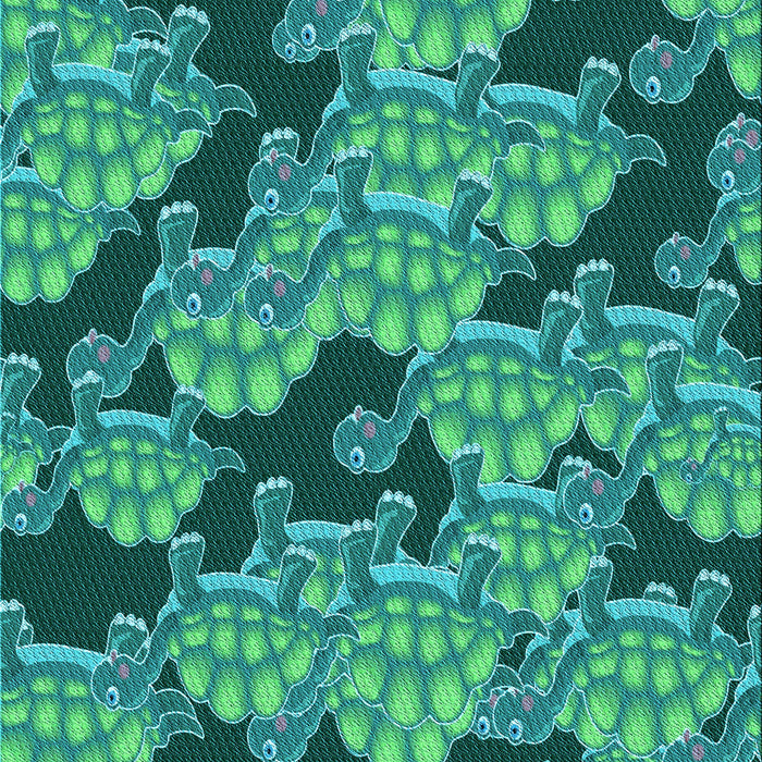 Patterned Medium Teal Green Rug, pat3009lblu