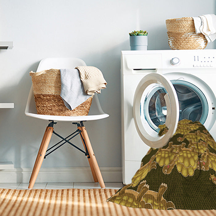 Machine Washable Transitional Yellow Rug in a Washing Machine, wshpat3009org