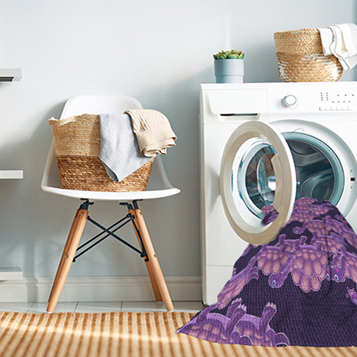 Machine Washable Transitional Orchid Purple Rug in a Washing Machine, wshpat3009pur