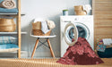 Machine Washable Transitional Red Rug in a Washing Machine, wshpat3009rd