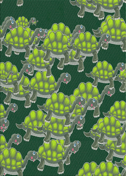 Patterned Dark Forest Green Novelty Rug, pat3009