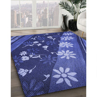 Patterned Light Slate Blue Rug, pat301blu