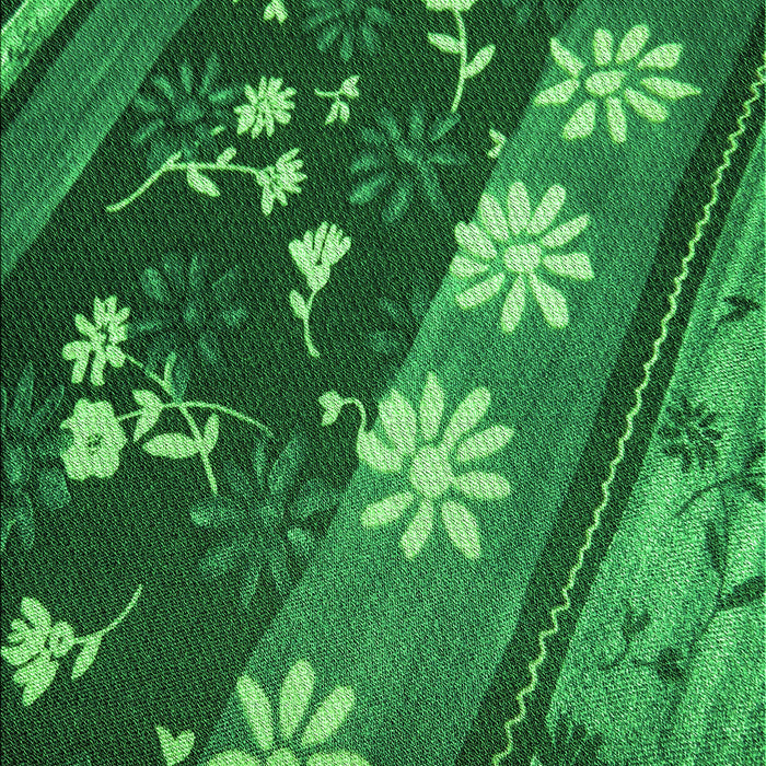 Machine Washable Transitional Deep Emerald Green Rug, wshpat301grn