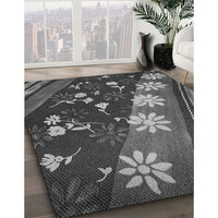 Patterned Gunmetal Gray Rug, pat301gry