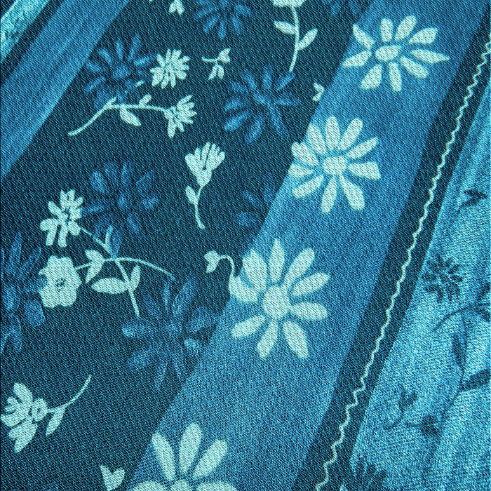 Machine Washable Transitional Deep Sky Blue Rug, wshpat301lblu