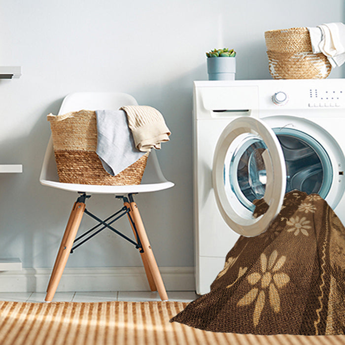 Machine Washable Transitional Orange Rug in a Washing Machine, wshpat301org