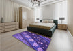 Patterned Bright Purple Rug in a Bedroom, pat301pur