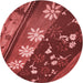 Square Patterned Cranberry Red Rug, pat301rd