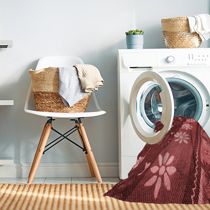 Machine Washable Transitional Cranberry Red Rug in a Washing Machine, wshpat301rd