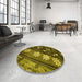 Round Patterned Brown Rug in a Office, pat301yw