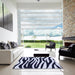 Square Patterned Night Blue Rug in a Living Room, pat3010blu