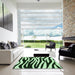 Machine Washable Transitional Light Green Rug in a Kitchen, wshpat3010grn