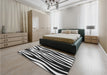 Patterned Charcoal Black Rug in a Bedroom, pat3010gry