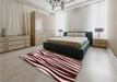 Patterned Deep Rose Pink Rug in a Bedroom, pat3010rd