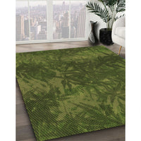 Patterned Dark Forest Green Rug, pat3011brn