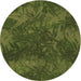 Square Patterned Dark Forest Green Rug, pat3011brn