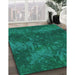 Patterned Medium Teal Green Rug in Family Room, pat3011lblu