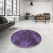 Round Patterned Purple Rug in a Office, pat3011pur