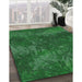 Patterned Deep Emerald Green Novelty Rug in Family Room, pat3011