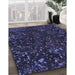 Patterned Deep Periwinkle Purple Rug in Family Room, pat3012blu