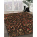 Patterned Saddle Brown Rug in Family Room, pat3012brn