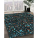 Patterned Midnight Gray Rug in Family Room, pat3012lblu