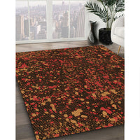 Patterned Mahogany Brown Rug, pat3012org