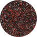 Sideview of Patterned Black Brown Novelty Rug, pat3012