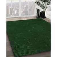 Patterned Deep Emerald Green Rug, pat3013grn