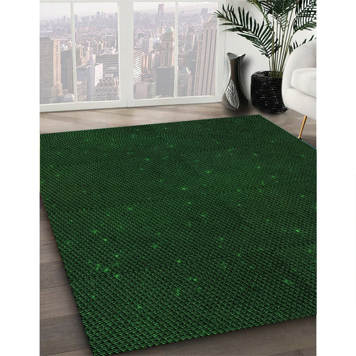 Machine Washable Transitional Deep Emerald Green Rug in a Family Room, wshpat3013grn