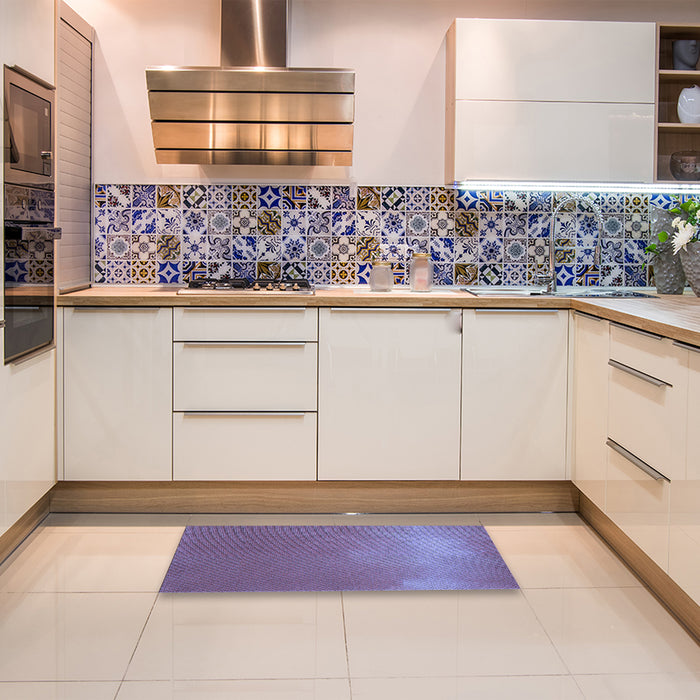 Patterned Purple Rug in a Kitchen, pat3014blu