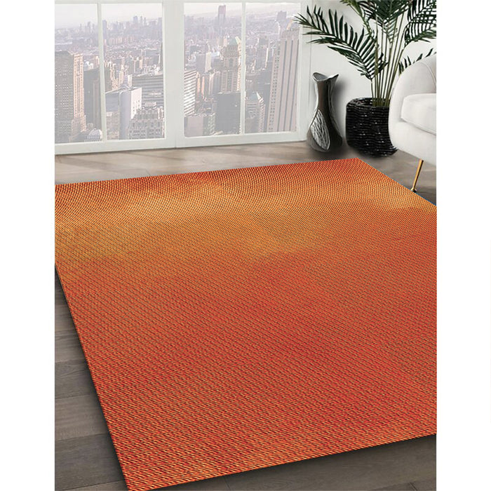 Machine Washable Transitional Neon Orange Rug in a Family Room, wshpat3014org