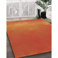 Patterned Neon Orange Rug, pat3014org