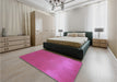 Patterned Deep Pink Rug in a Bedroom, pat3014pur