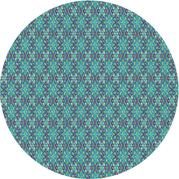 Square Patterned Turquoise Green Rug, pat3016lblu