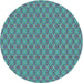 Square Patterned Turquoise Green Rug, pat3016lblu