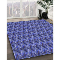 Patterned Light Slate Blue Rug, pat3017blu