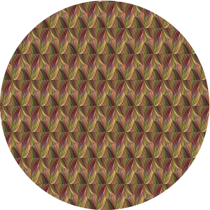 Square Patterned Dark Golden Brown Rug, pat3017brn