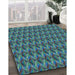 Patterned Blue Rug in Family Room, pat3017lblu