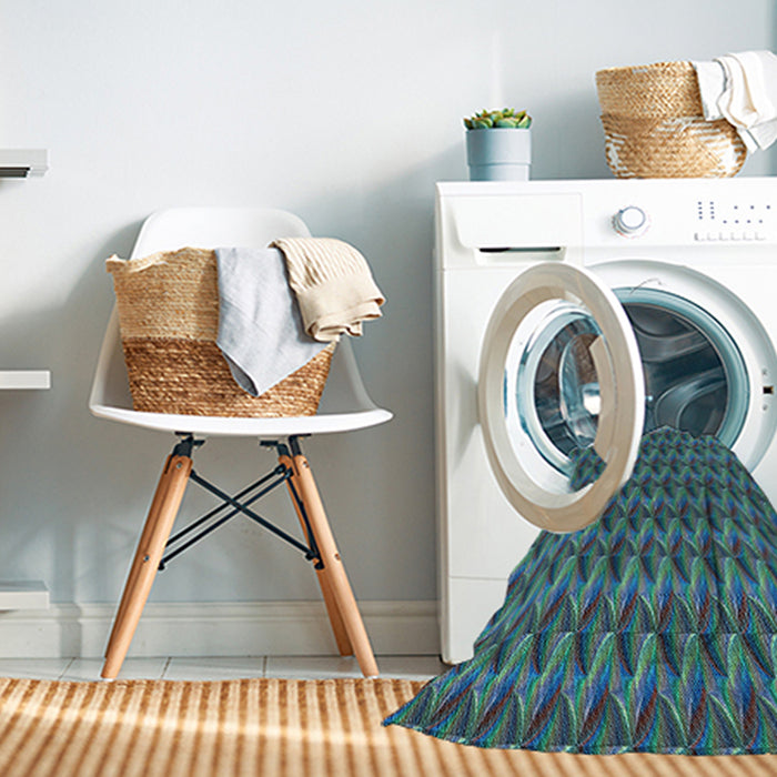 Machine Washable Transitional Blue Rug in a Washing Machine, wshpat3017lblu