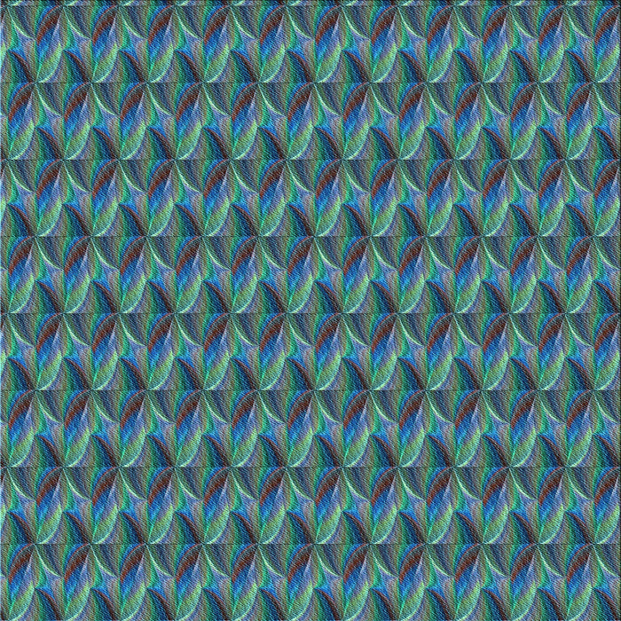 Round Patterned Blue Rug, pat3017lblu