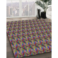 Patterned Khaki Green Novelty Rug, pat3017