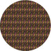 Square Patterned Saddle Brown Rug, pat3018brn