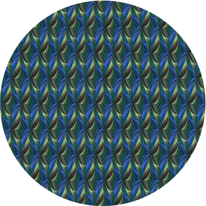 Square Machine Washable Transitional Aquamarine Stone Green Rug in a Living Room, wshpat3018lblu