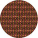 Square Patterned Mahogany Brown Rug, pat3018org