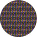 Square Machine Washable Transitional Dark Purple Rug, wshpat3018