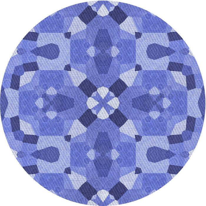 Square Patterned Denim Blue Rug, pat3019blu